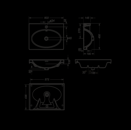 Раковина подвесная 60см Sanita Luxe Next NXT60SLWB01 белый